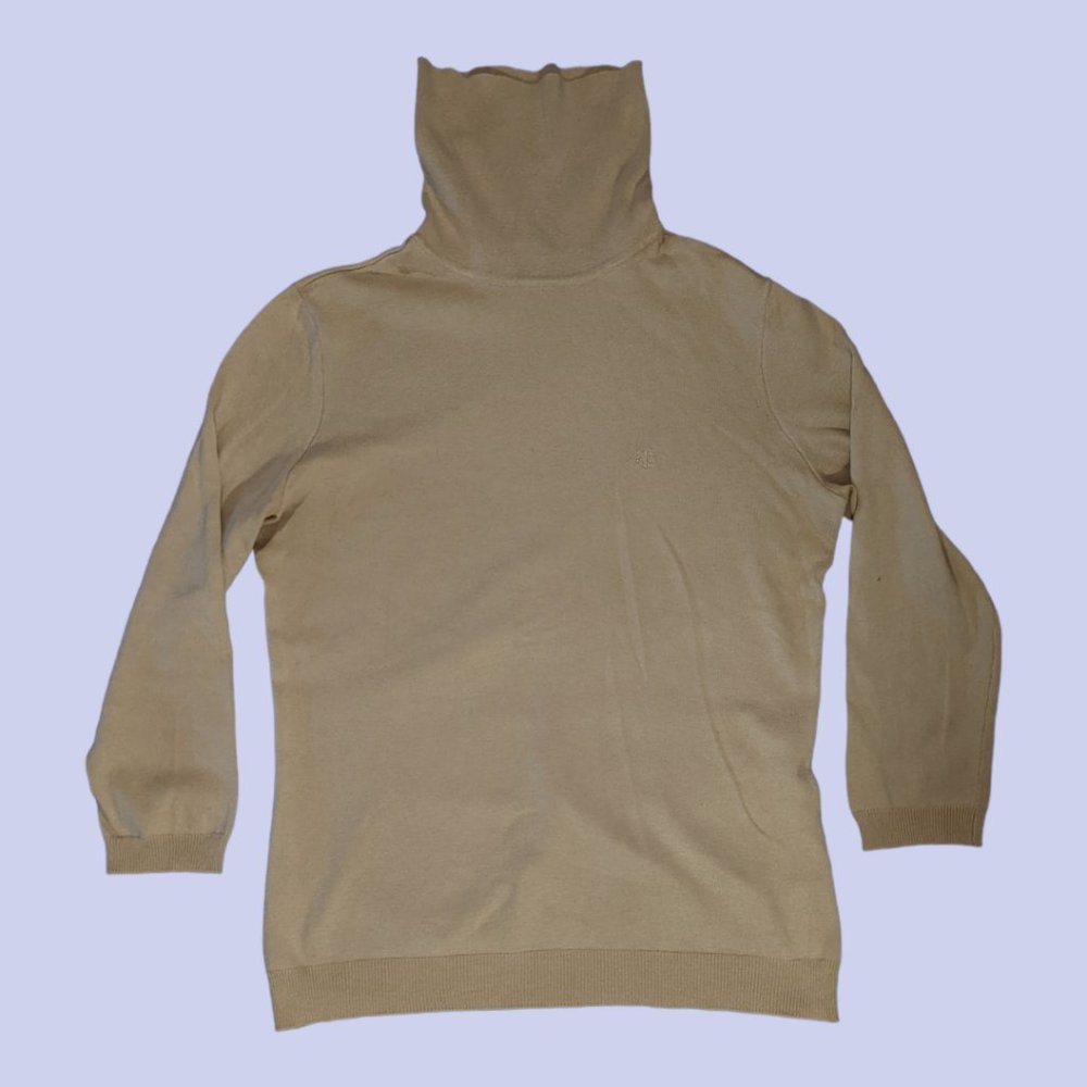 Lauren Ralph Lauren | Silk Blend Women's Turtleneck Sweater Tan Small